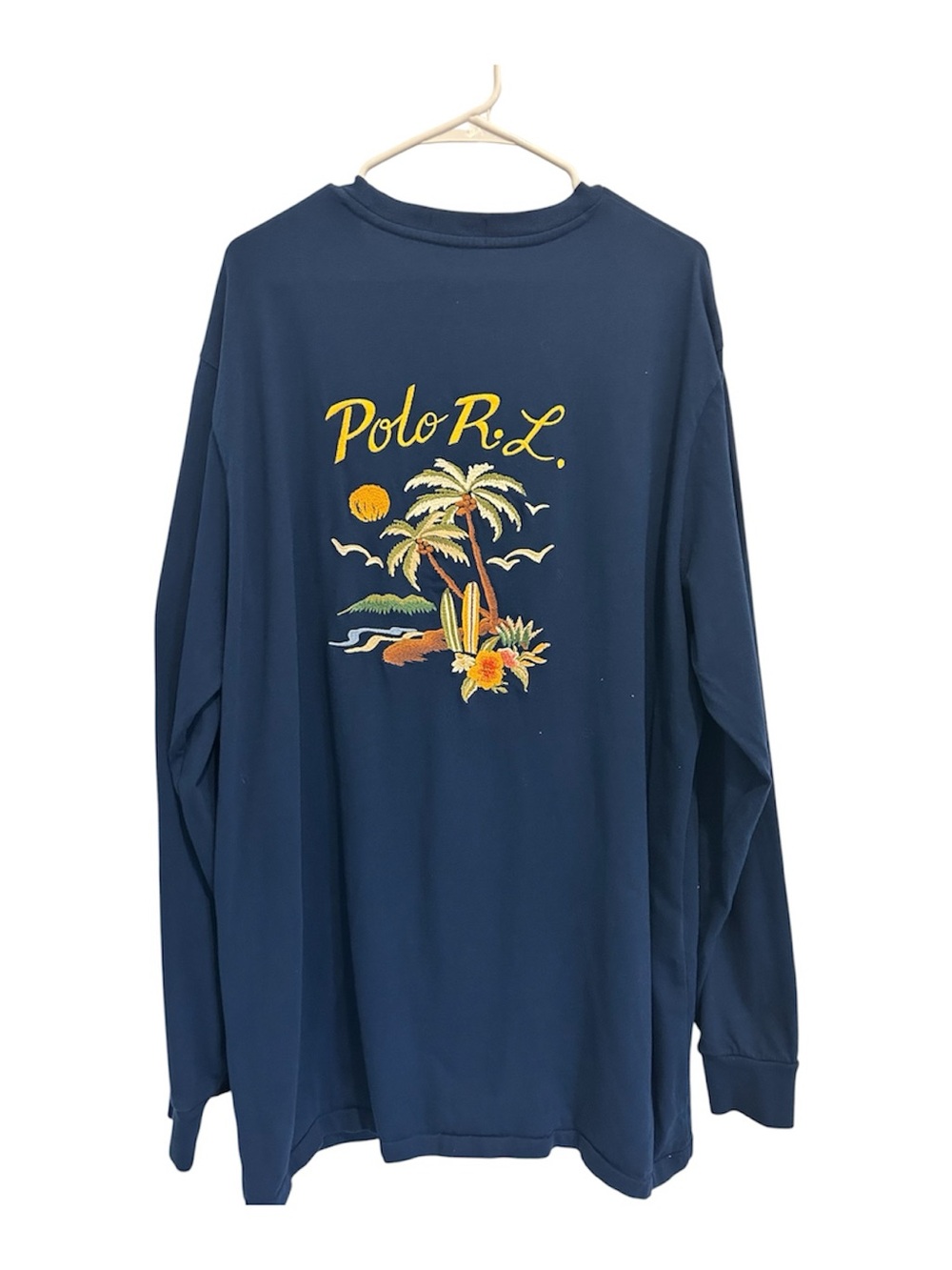 Polo by Ralph Lauren Navy Embroidered Long-Sleeve Pocket Tee - Picture 2 of 4